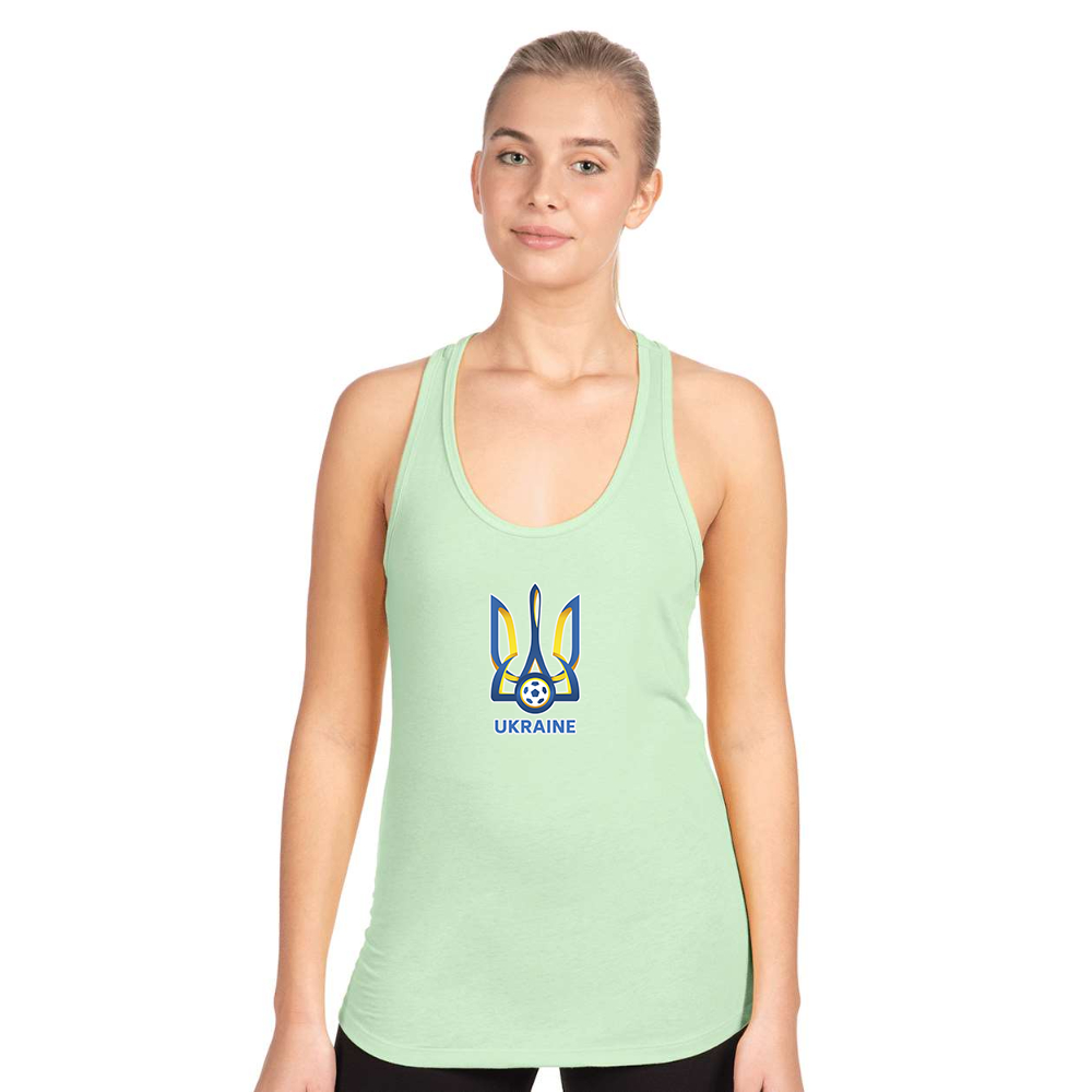 Women's Ukraine National Football Soccer Team Next Level Ideal Racerback Tank